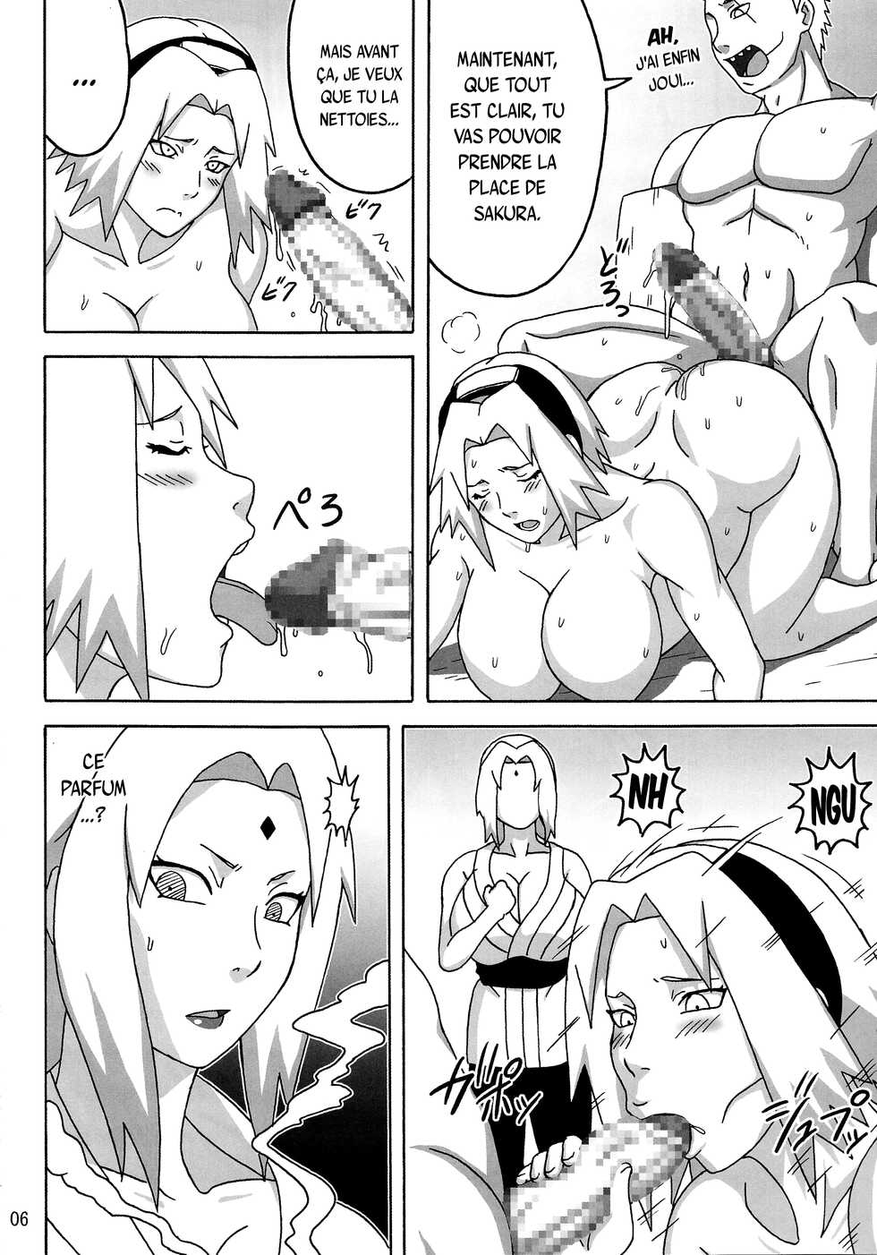 (C88) [NARUHO-Dou (Naruhodo)] Tsunade no In Kangoku R - Chichikage Tanetsukeden (Naruto) [French] {SAXtrad} - Page 7