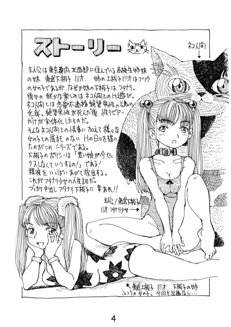 (C74) [Abyukyo Koubou (Akaze Kidai)] Futanari Shimai to Neko Ningen 6 - Page 4