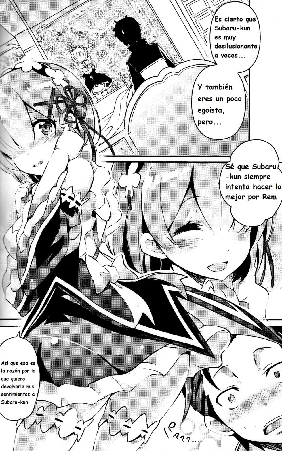 (C90) [odin (Kurokawa izumi)] Rem no Kawaisa mo Onigakatteiru (Re:Zero kara Hajimeru Isekai Seikatsu) [Spanish] [Eromonogatari] - Page 4