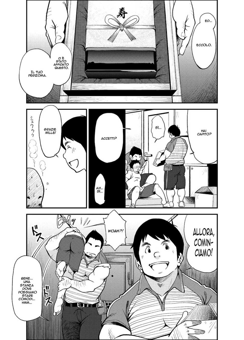 (Yarou Fes 2012) [KOWMEIISM (Kasai Kowmei)] Tadashii Danshi no Kyouren Hou (Ni) Otoko Gyou no Susume | How To Train Your Boy Volume 2 [Italian] [Yaoi Fantasy] - Page 10