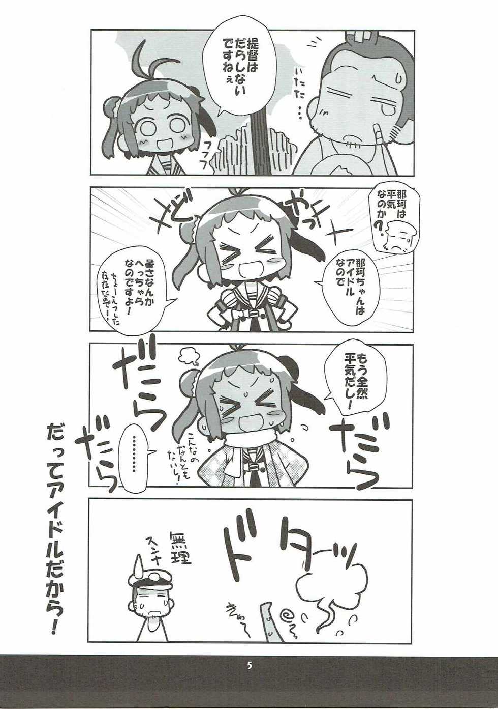 (C86) [Kousoku Kaiten (Yagumo Kengou)] Jintsuu-san no Natsuyasumi in Chinjufu (Kantai Collection -KanColle-) - Page 4