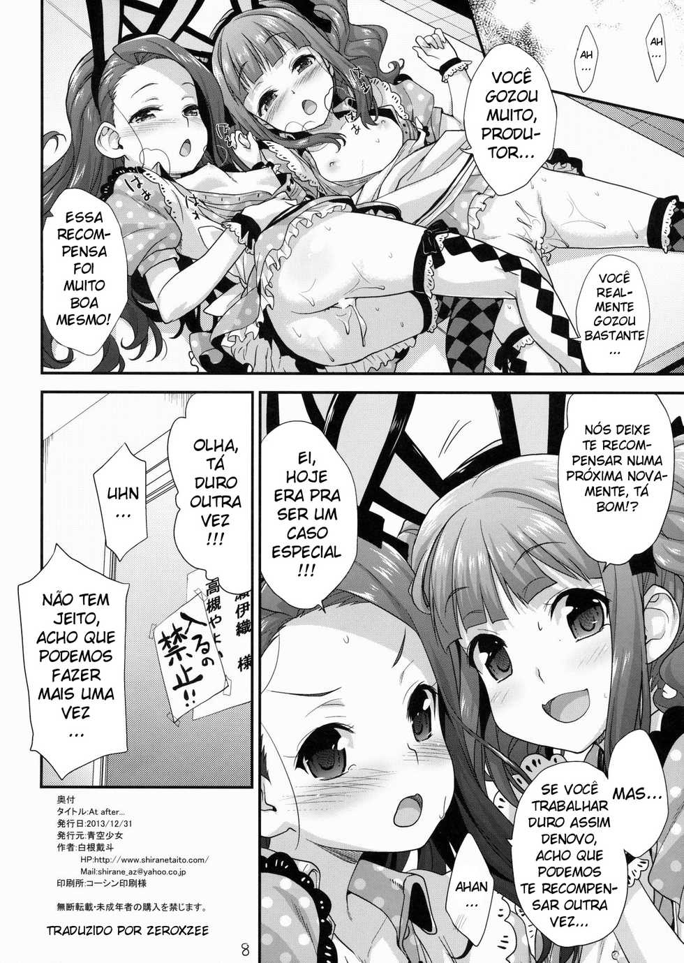 (C85) [Aozora Shoujo (Shirane Taito)] At after… (THE iDOLM@STER) [Portuguese-BR] [ZeroXZee] - Page 8