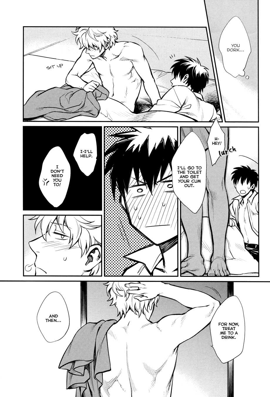 (SPARK8) [3745HOUSE, tekkaG (Mikami Takeru, Haru)] No Talking Man (Gintama) [English] [Fujoshi Bitches] [Decensored] - Page 37