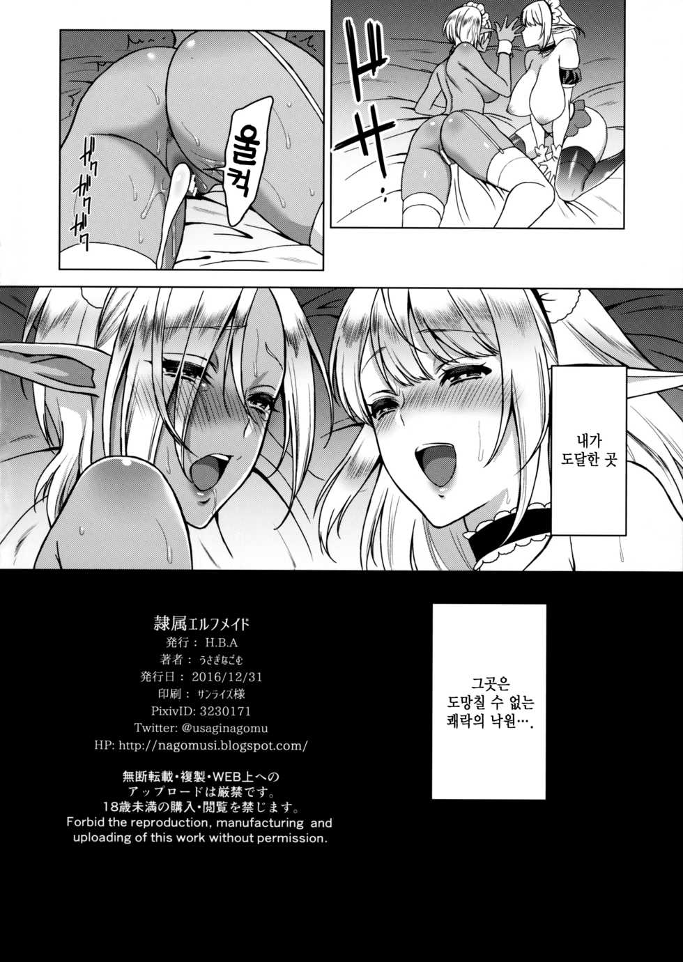 (C91) [H.B.A (Usagi Nagomu)] Reizoku Elf Maid + C91 Kaijou Genteibon [Korean] [오테] - Page 25