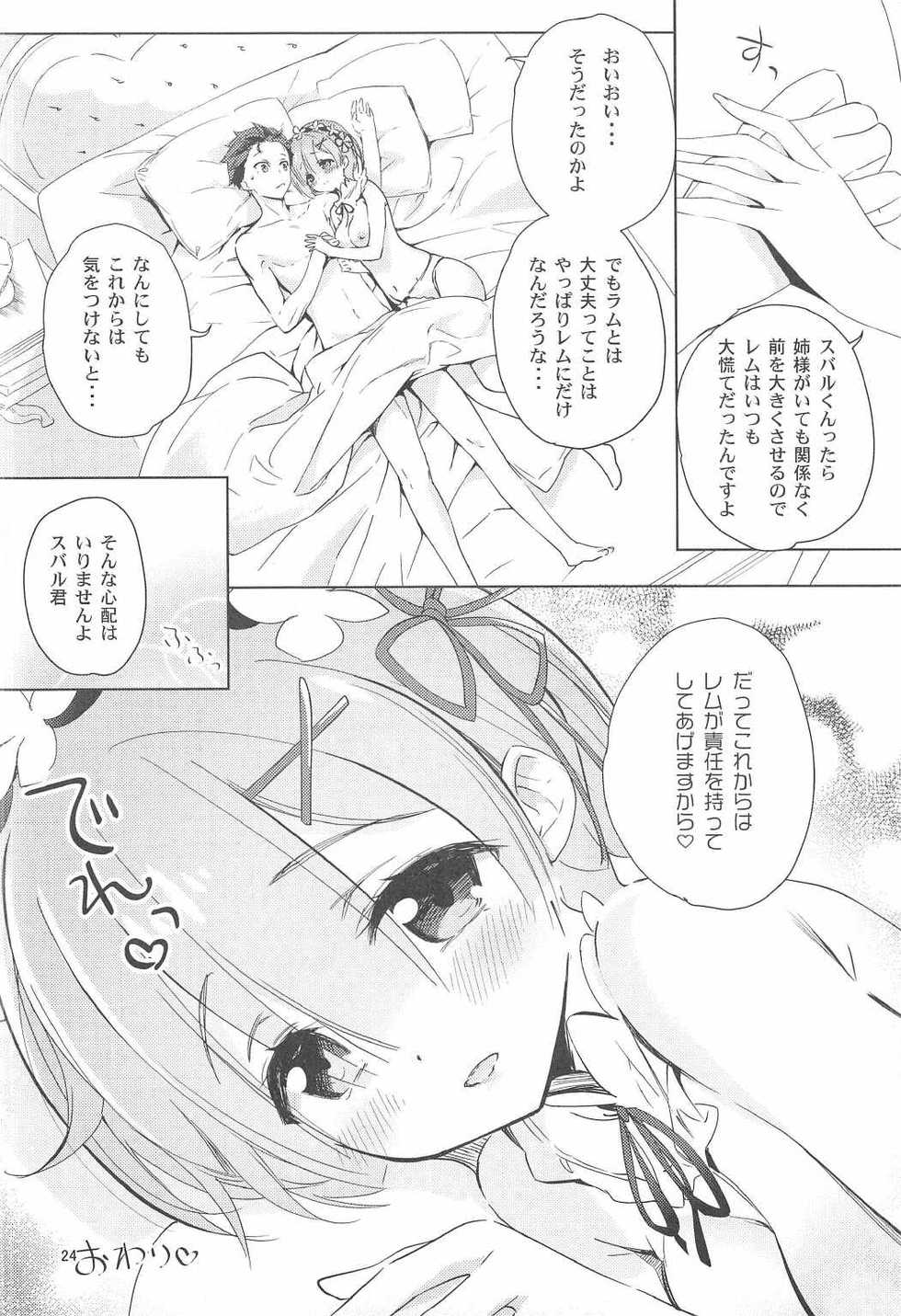 (C91) [AMATOU (Youta)] AMATOU-02 -Rem Rin Love Love Hon- (Re:Zero kara Hajimeru Isekai Seikatsu) - Page 22