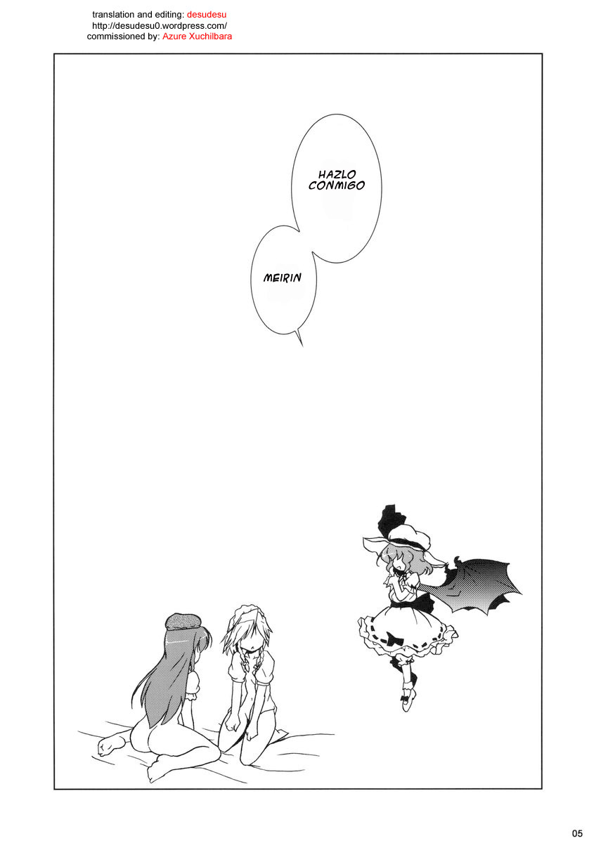 (C70) [Gutenberg no Musume (KnightO Satoshi)] Kajin Komusume Chuuka na Meiling! | Bloom Human Main Point (Touhou Project) [Spanish] [Touhou Hentai] - Page 5