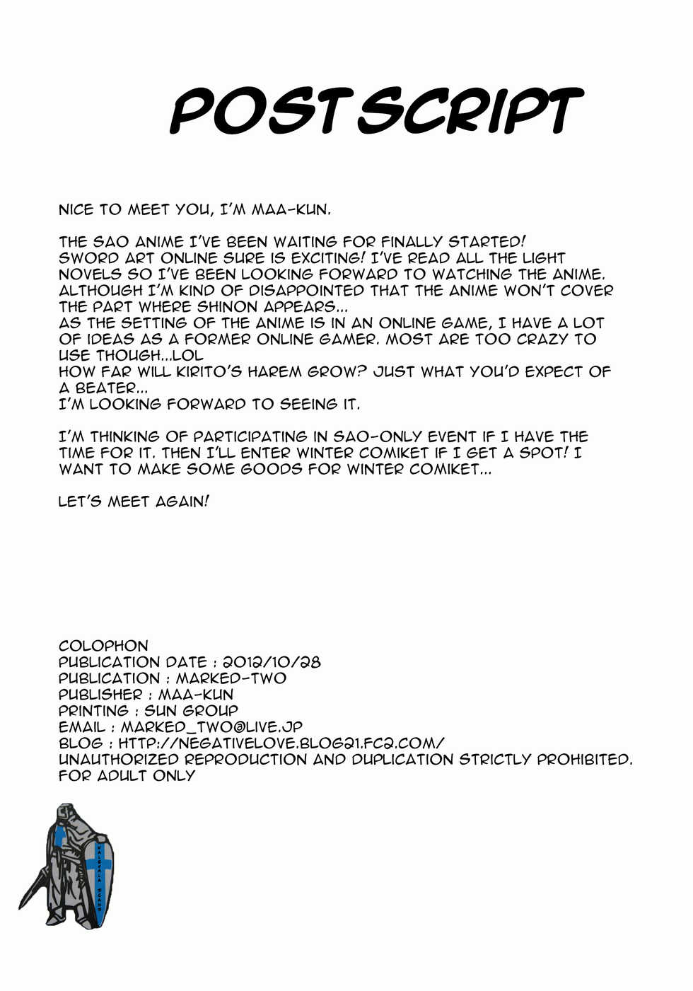 (SC57) [Marked-two (Maa-kun)] SAO Darkness ~Sore Ike! Saizensen-kun~ | Go Wild, Frontline-kun! (Sword Art Online) [Decensored] [English] [EHCOVE] - Page 9