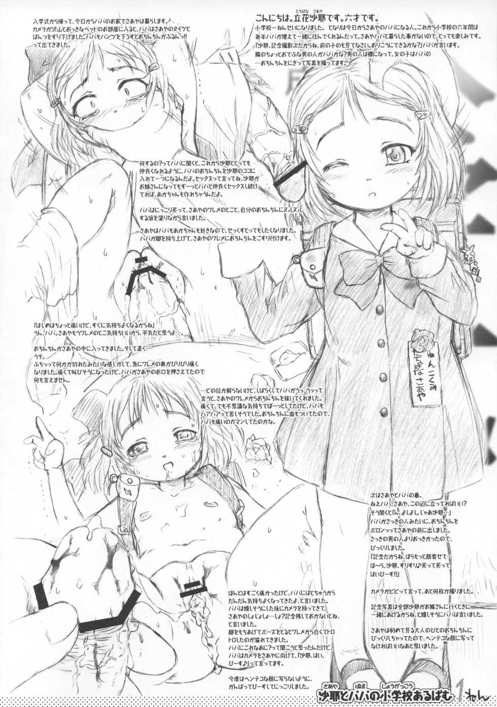 (C73) [Omoshiro Burger (Tokuda Shinnosuke)] Watashi-tachi to Papa no Kagai Jugyou Album - Page 3