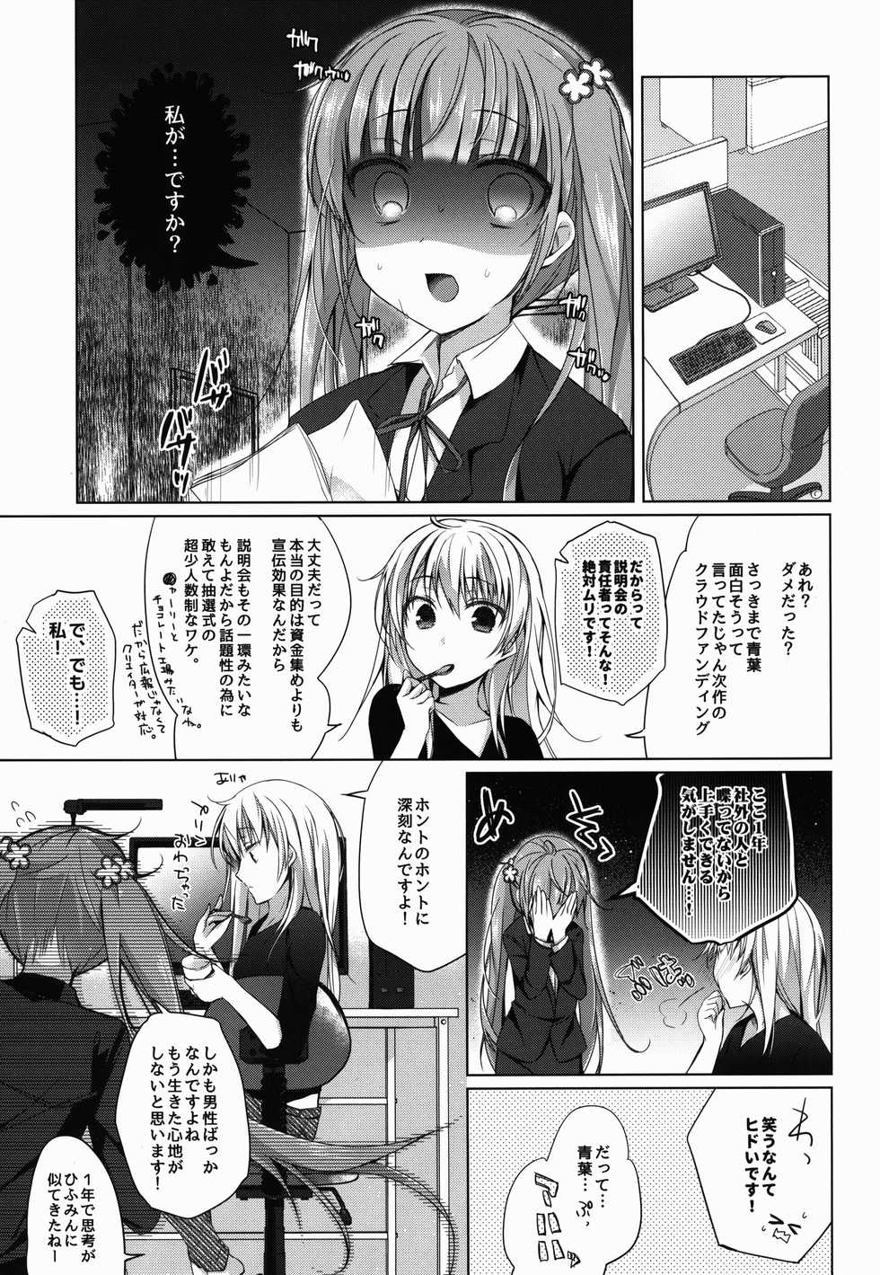(C90) [Hirahira (Hirari)] Shachiku-chan to Manabu Tassei Ritsu 100% no Crowdfunding (NEW GAME!) - Page 5