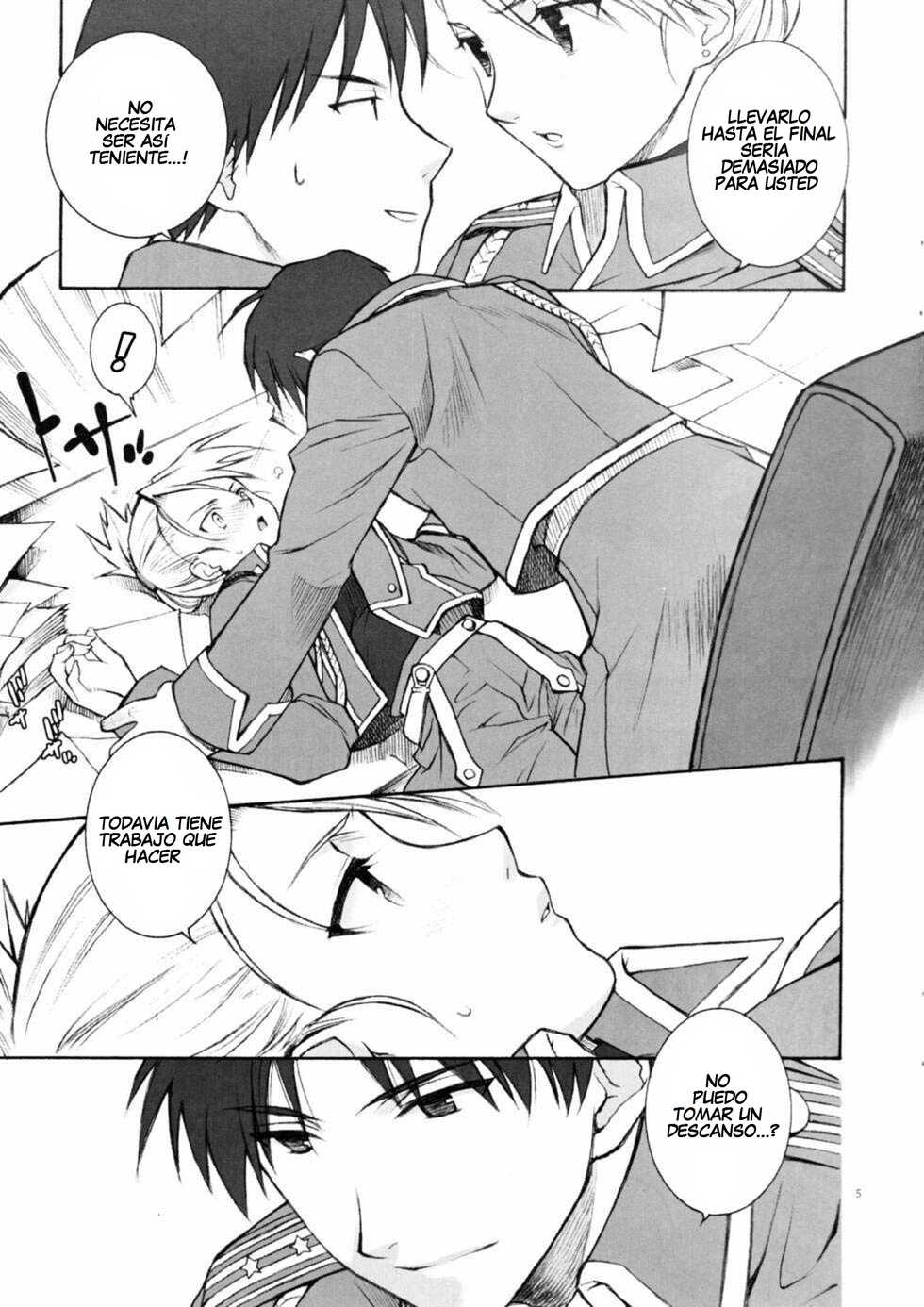 (C65) [TOTSUGEKI WOLF (Yuhki Mitsuru)] Falling Rain (Fullmetal Alchemist) [Spanish] [Black Zero] [Decensored] - Page 5