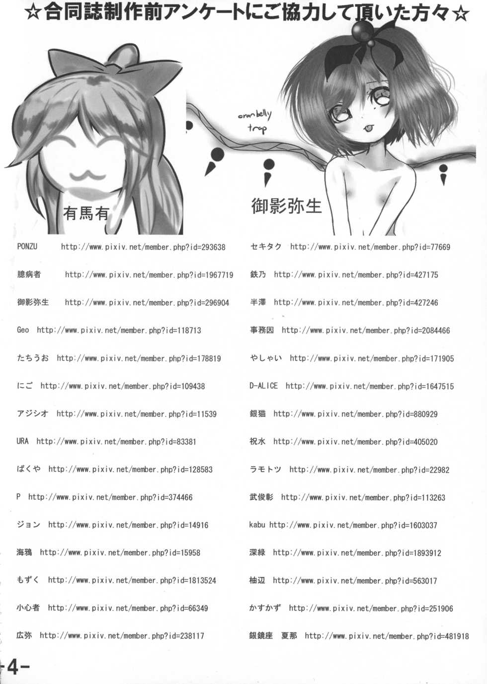 (C81) [San Bit Yuugeki-tai (Various)] Oppai Yarou B-team THE THREE PROJECT (Touhou Project) - Page 6