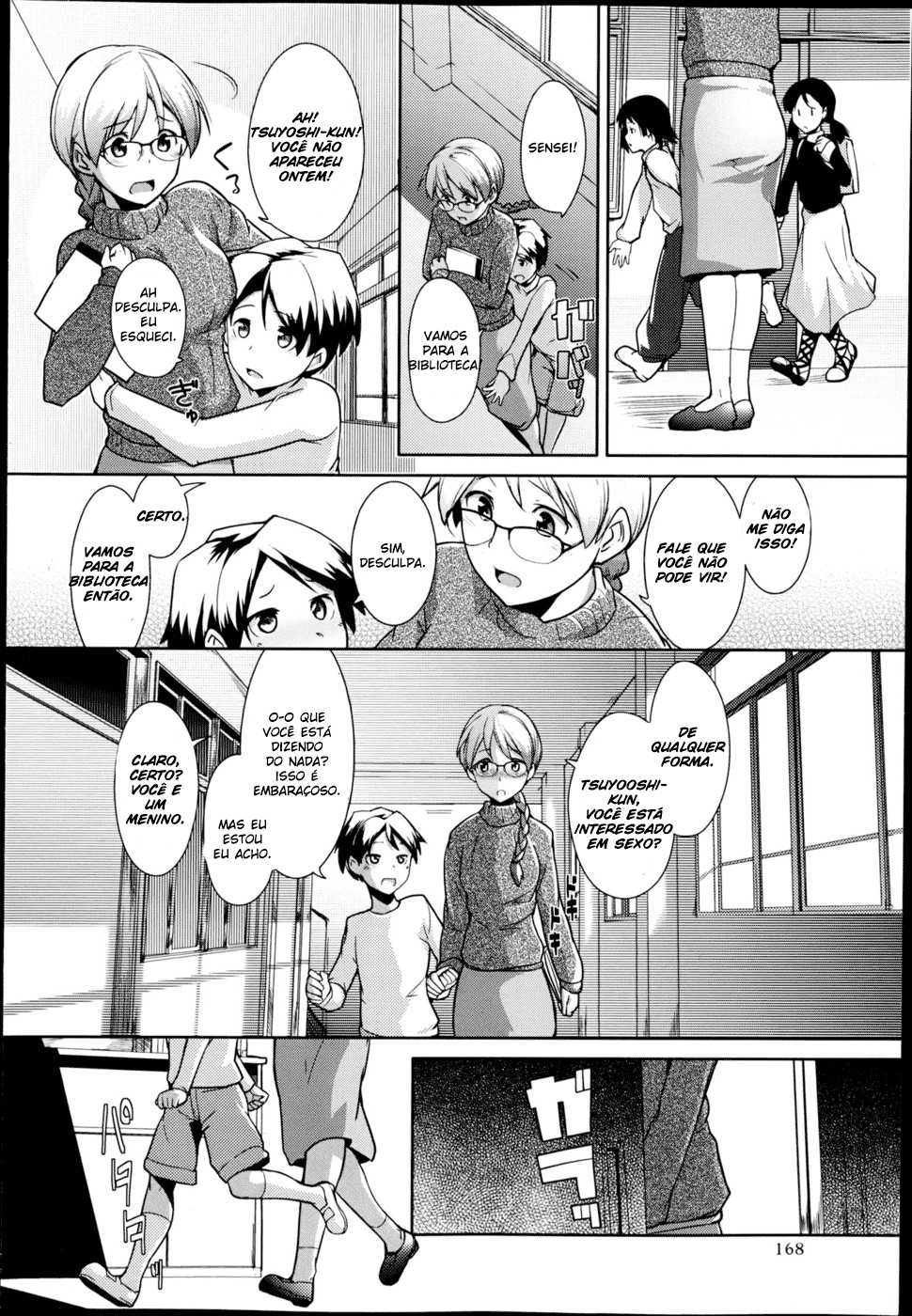 [Hiru Okita] Toshoshitsu no Sensei | Library Teacher (COMIC Masyo 2013-06) [Portuguese-BR] [Hentai Season] - Page 12