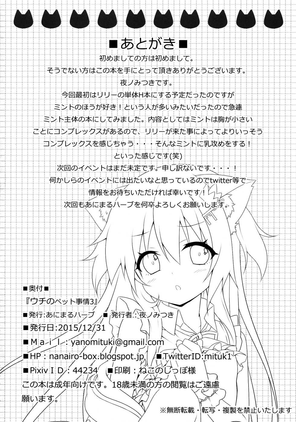 (C89) [Animal Herb (Yano Mitsuki)] Uchi no Pet Jijou 3 | 우리집 펫 사정 3 [Korean] [팀 토끼] - Page 21