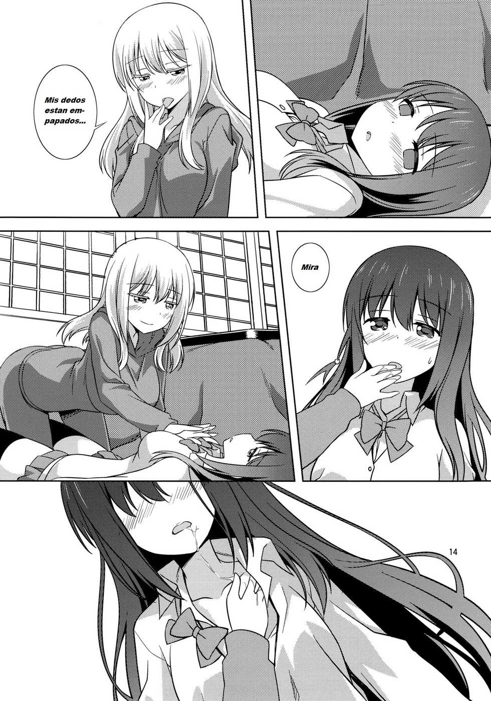 (C90) [Umenomi Gahou (Umekiti)] Watashi no Kuro-chan | My Sweet Kuro (Saki) [Spanish] (Eromonogatari) - Page 14