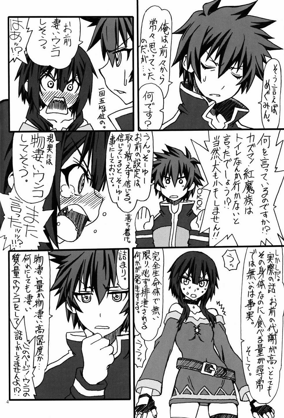 (COMIC1☆10) [Power Slide (Uttorikun)] Bakuretsu (Kono Subarashii Sekai ni Syukufuku o!) - Page 4