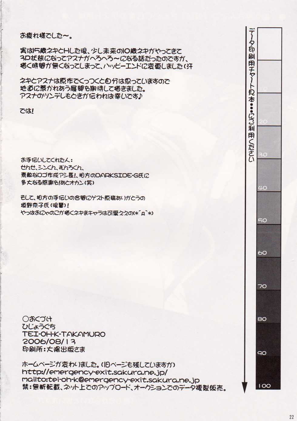 (C70) [Hijouguchi (TEI-OH-K-TAKAMURO)] Fushigi Na Negima! (Mahou Sensei Negima!) - Page 22