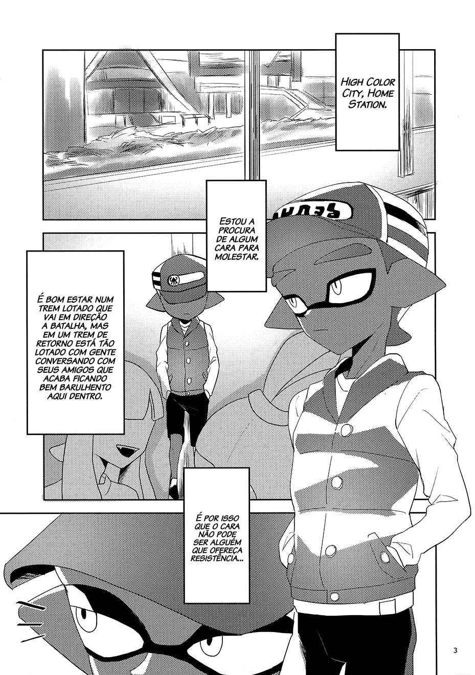 (CCOsaka109) [Wchees (C)] Chikan-kun to Hentai-kun | Taradão-kun & o Molestador (Splatoon) [Portuguese-BR] [Decensored] - Page 4