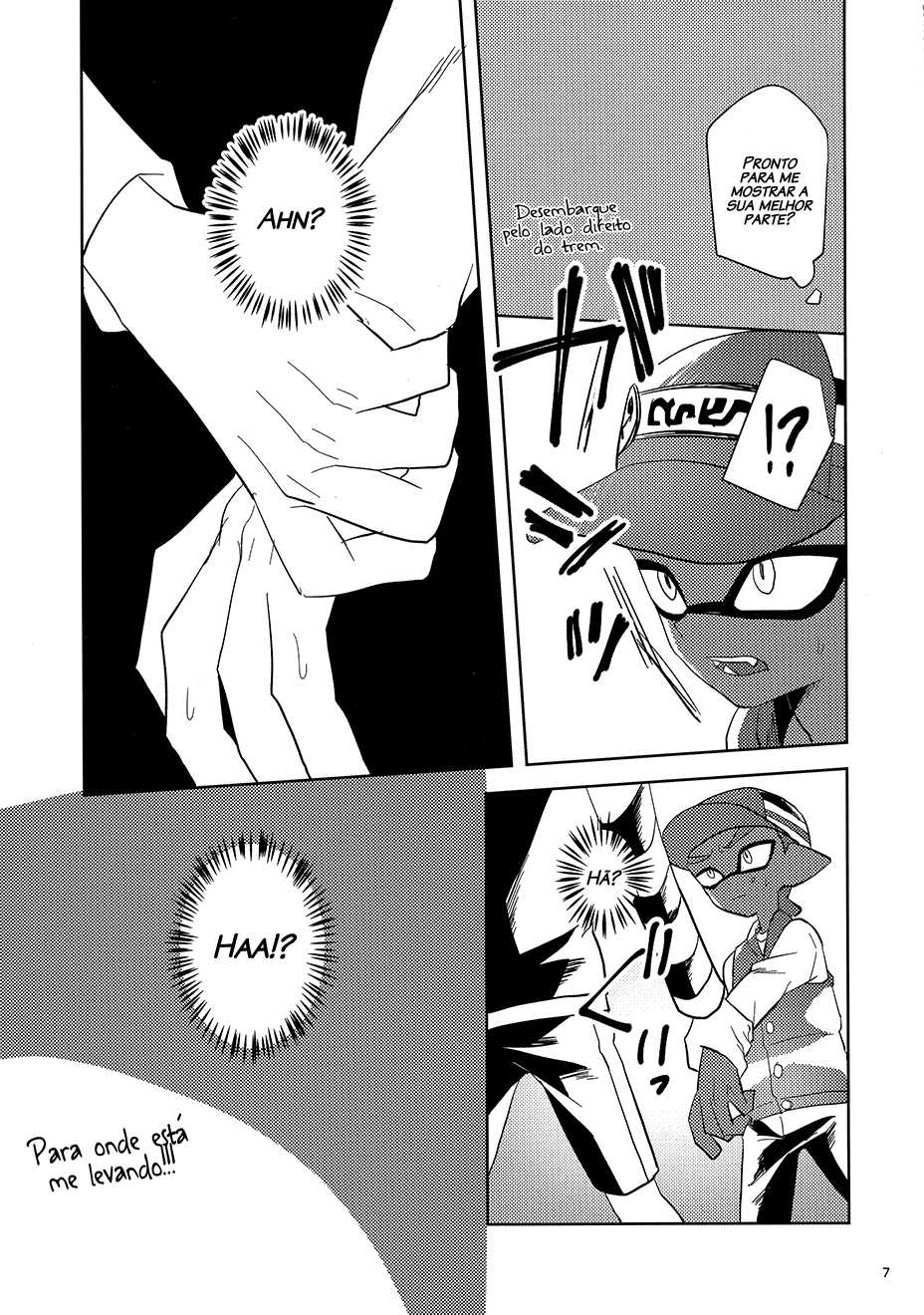 (CCOsaka109) [Wchees (C)] Chikan-kun to Hentai-kun | Taradão-kun & o Molestador (Splatoon) [Portuguese-BR] [Decensored] - Page 8