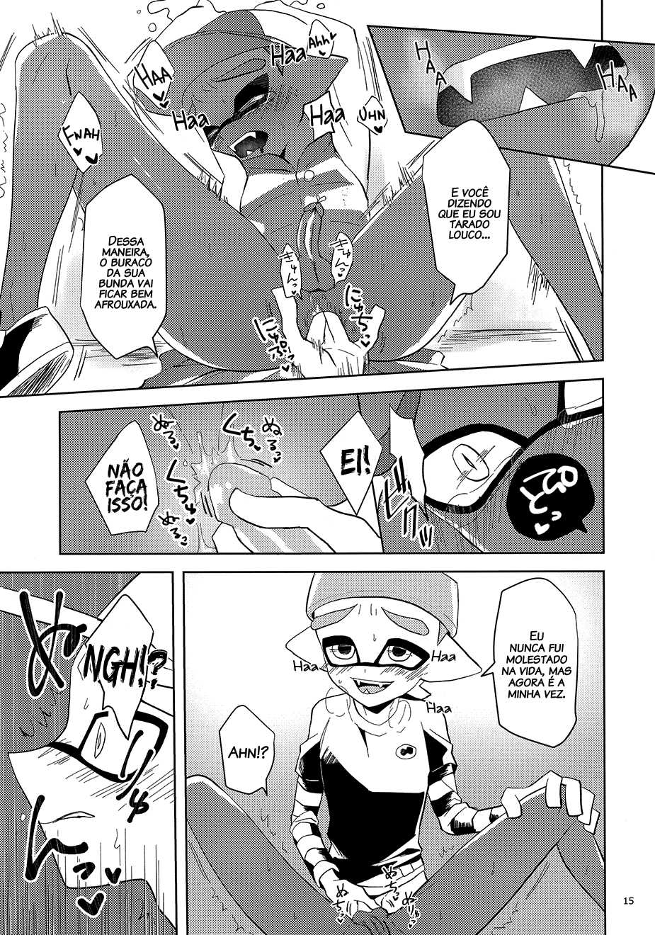 (CCOsaka109) [Wchees (C)] Chikan-kun to Hentai-kun | Taradão-kun & o Molestador (Splatoon) [Portuguese-BR] [Decensored] - Page 16