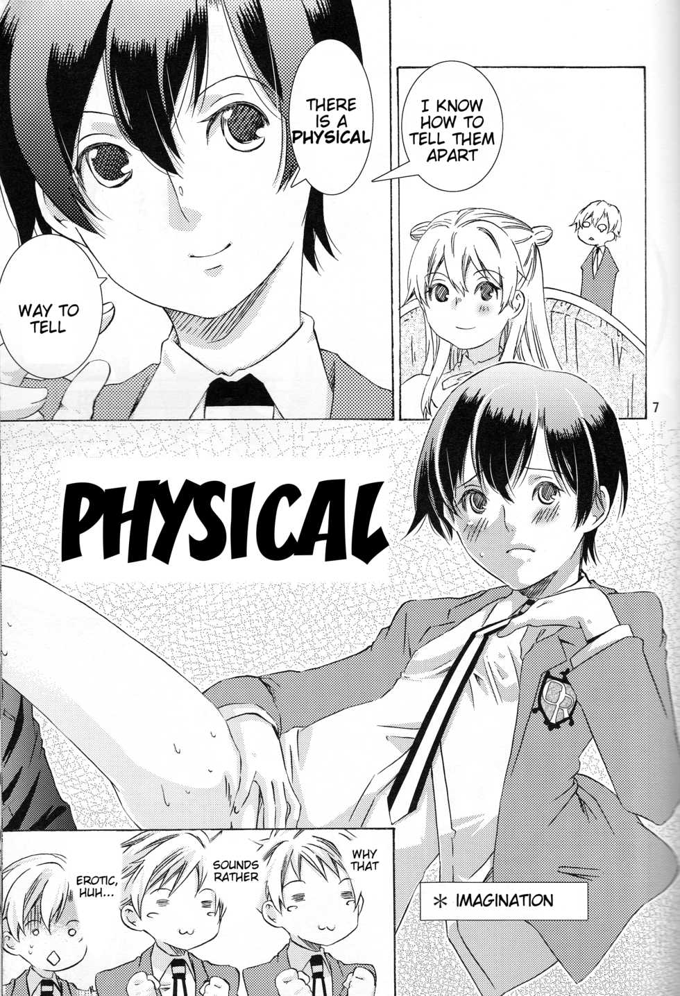 (Keikaku 0x0C) [Ichinichi Sanjou (Jinguu Kozue)] Hito de Mousou Suru no Iikagen ni Yamete Kudasai! (Ouran High School Host Club) [English] [Tigoris Translates] - Page 7
