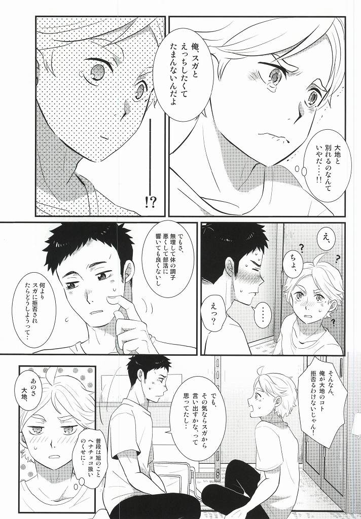 [Optimism small country (Horikiri Haruto)] Jirettaikedo Ore ni Motto Te o Dashite Hoshii Nante Ienaidaro Daichi no Baka! (Haikyuu!!) - Page 6