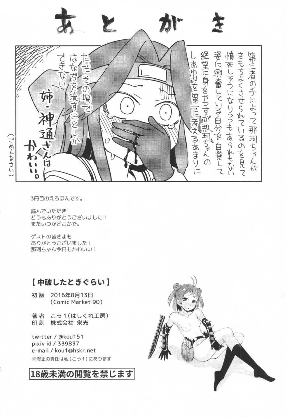 (C90) [Hashikure Koubou (Kou1)] Chuuhashita toki gurai (Kantai Collection -KanColle-) - Page 33