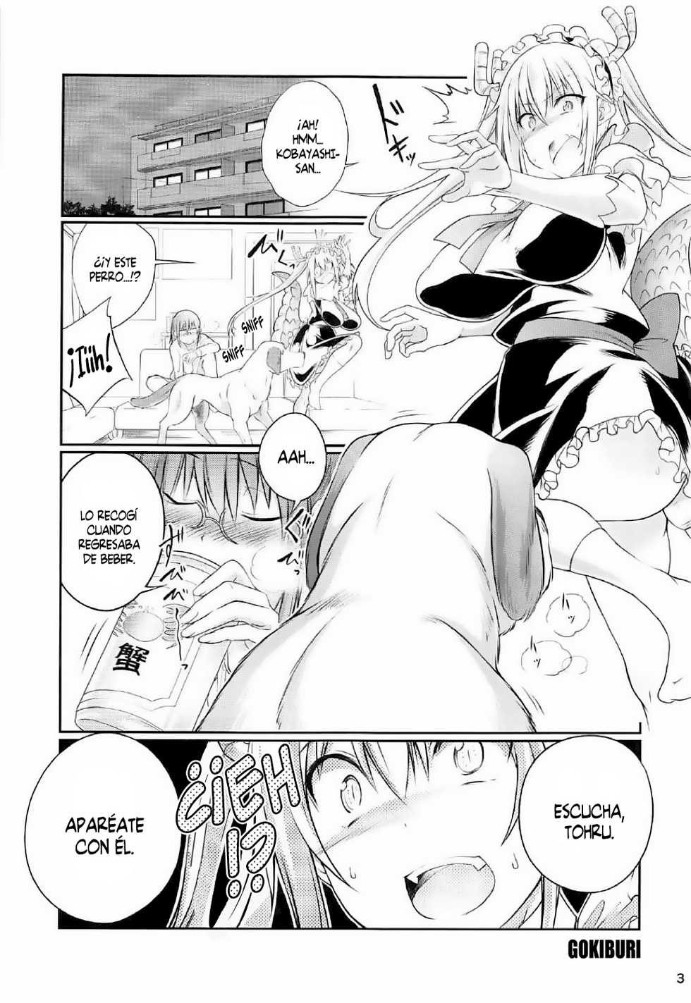 (SC2017 Winter) [Zensoku Rider (Tenzen Miyabi)] Kobayashi-san-chi no Inu Dragon (Kobayashi-san-chi no Maid Dragon) [Spanish] - Page 2
