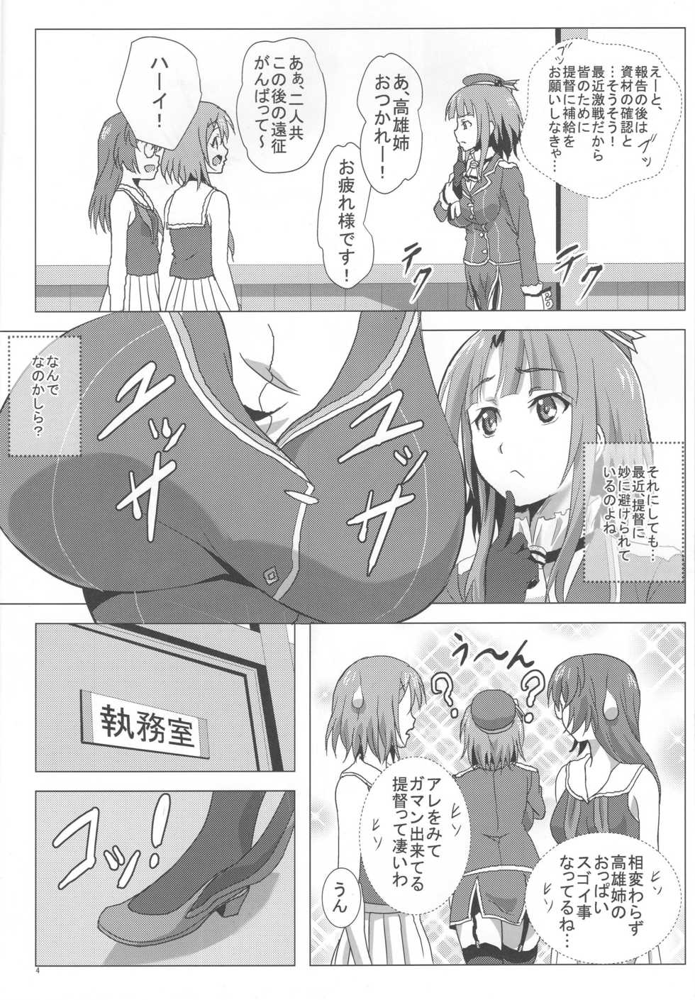 (C87) [METAL-WIND (Sangou)] Takao to Yasen Enshuu (Kantai Collection -KanColle-) - Page 3