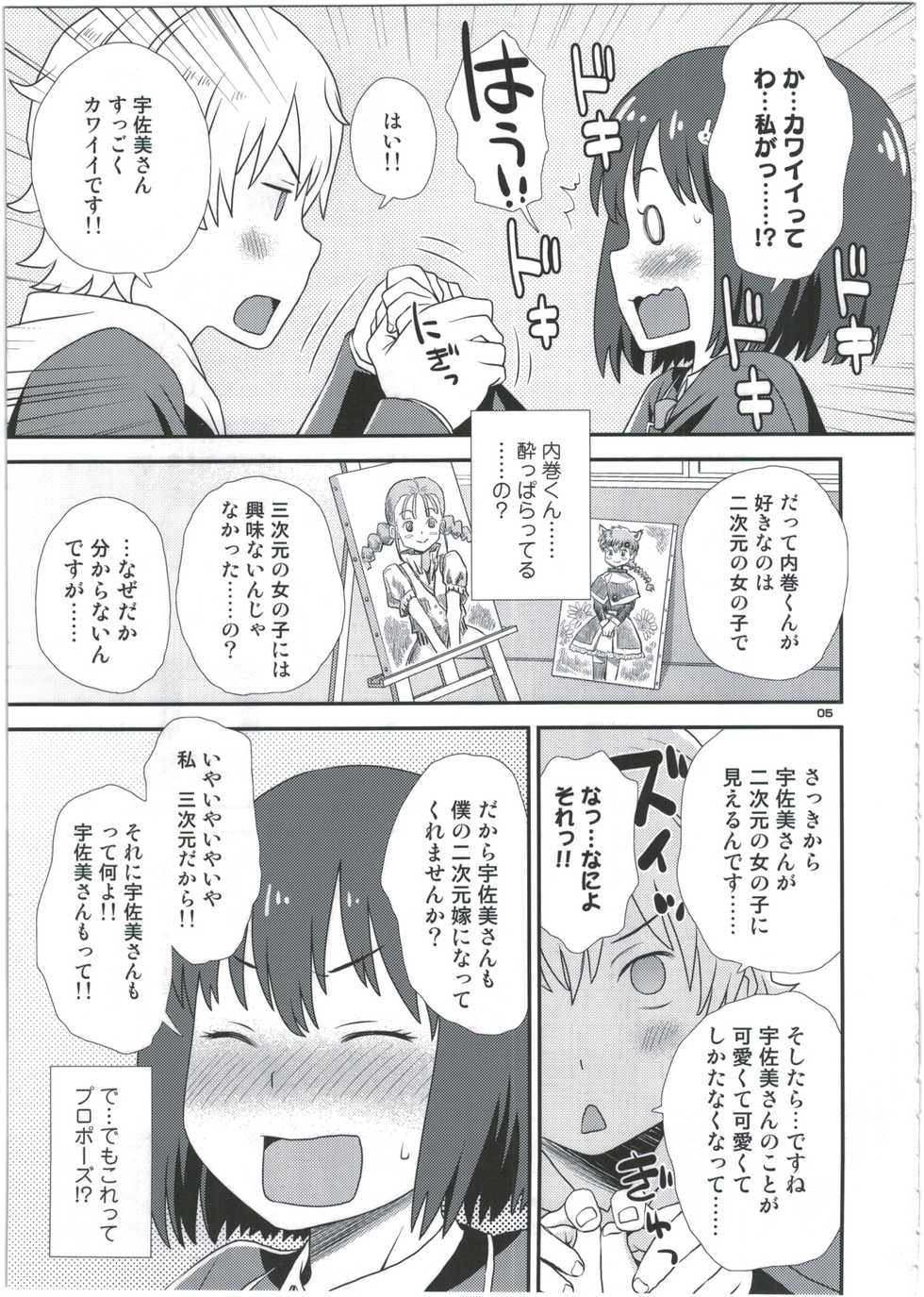 (C91) [Diablo (Kudou Hisashi)] Usami-san wa Boku no Yome (Kono Bijutsubu ni wa Mondai ga Aru!) - Page 5