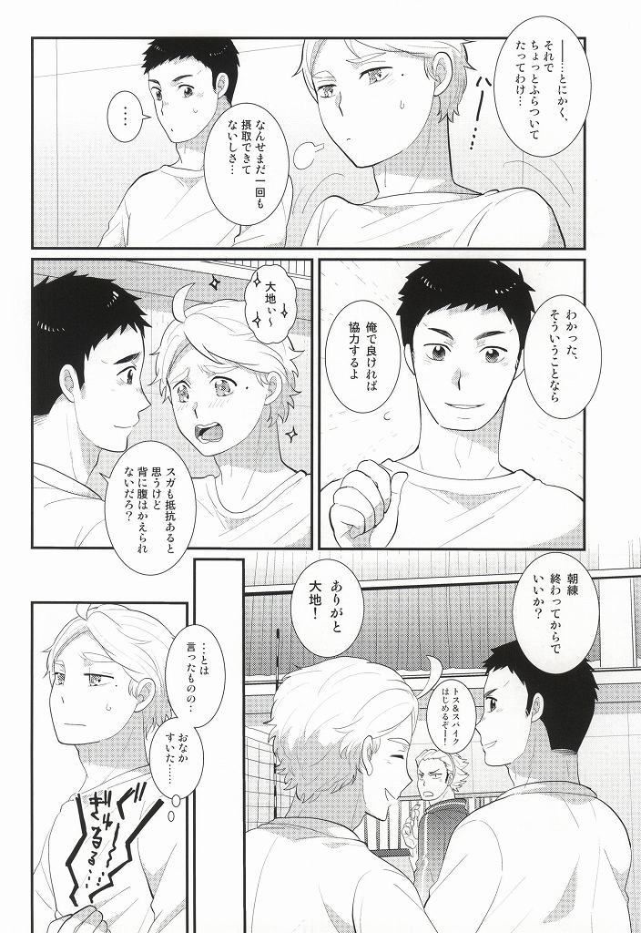 (C87) [Optimism small country (Horikiri Haruto)] Oishii Milk no Shiborikata (Haikyuu!!) - Page 7