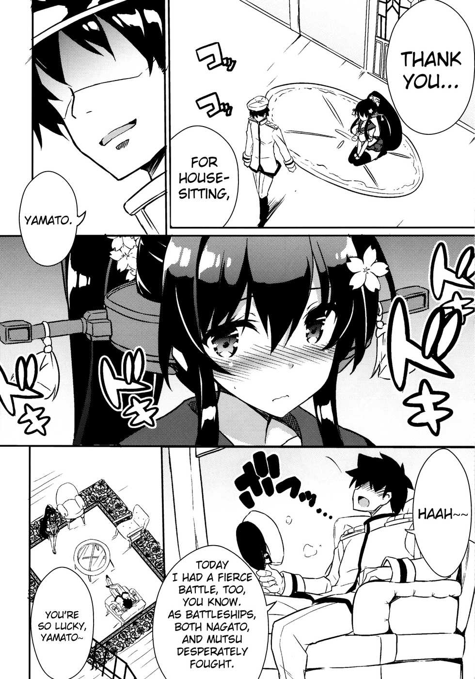 (C88) [odin (Kurokawa IZUMI)] Yamato Hotel no Room Service wa Ikaga Desuka (Kantai Collection -KanColle-) [English] {yuripe} - Page 5