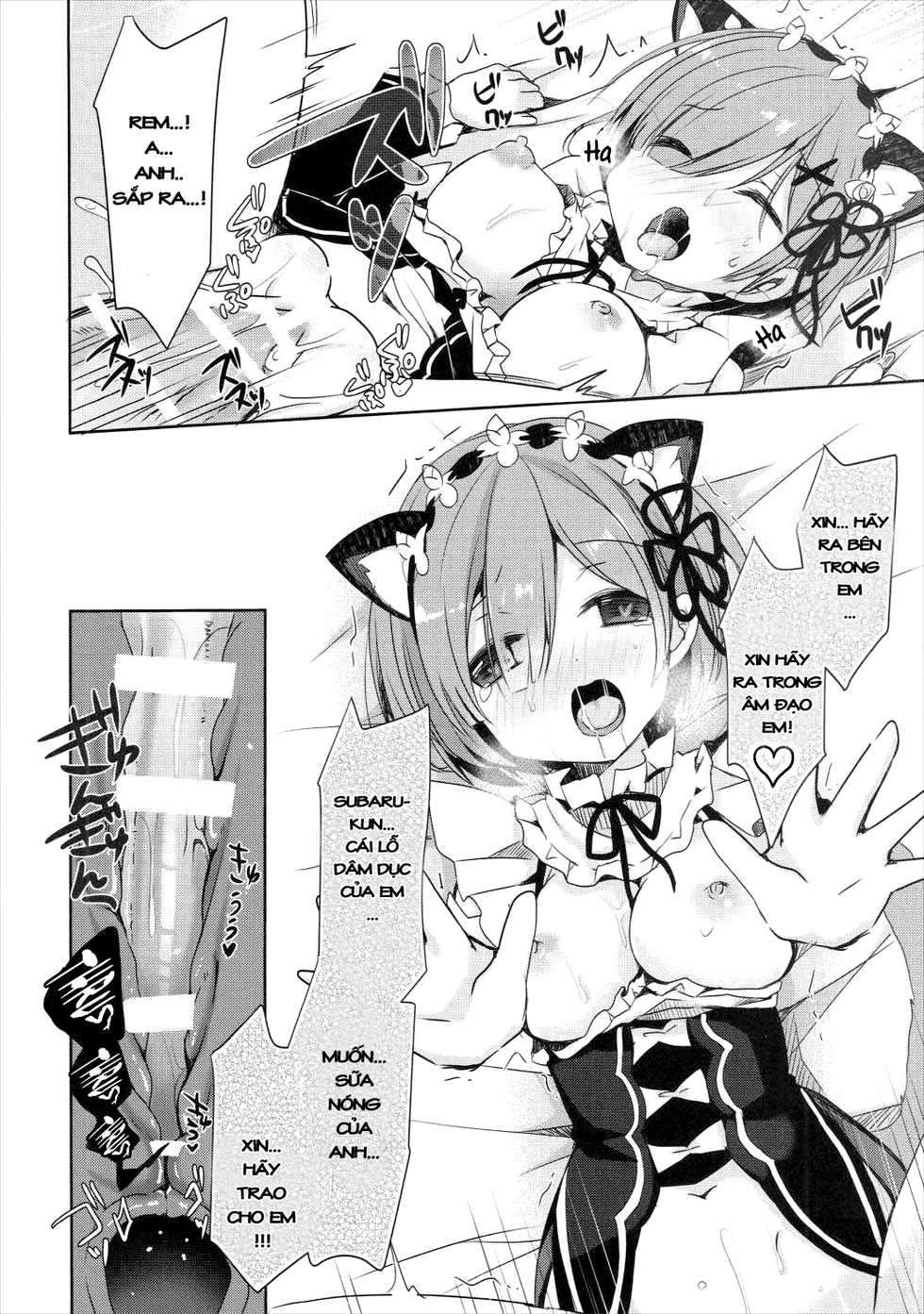 (Mimiket 35) [moriQ (Mori Airi)] Rem Nyan wa Hatsujouki (Re:Zero kara Hajimeru Isekai Seikatsu) [Vietnamese Tiếng Việt] [Harem King SG] - Page 22