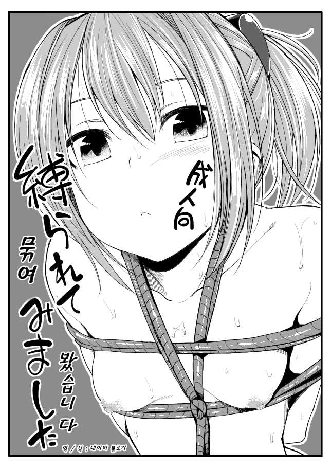 [Haisui no Jin (Naruko)] Shibararete Mimashita | 묶여 봤습니다 (Kantai Collection -KanColle-) [Korean] [네이버 블로거] [Digital] - Page 1