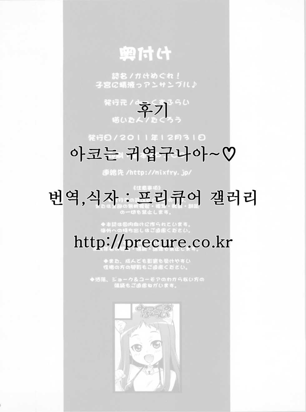 (C81) [Mix Fry (Takurou)] Kakemegure! Shikyuu ni Seieki Ensemble | 날아올라라! 자궁에 정액 앙상블 (Suite PreCure) [Korean] [precure.co.kr] - Page 26