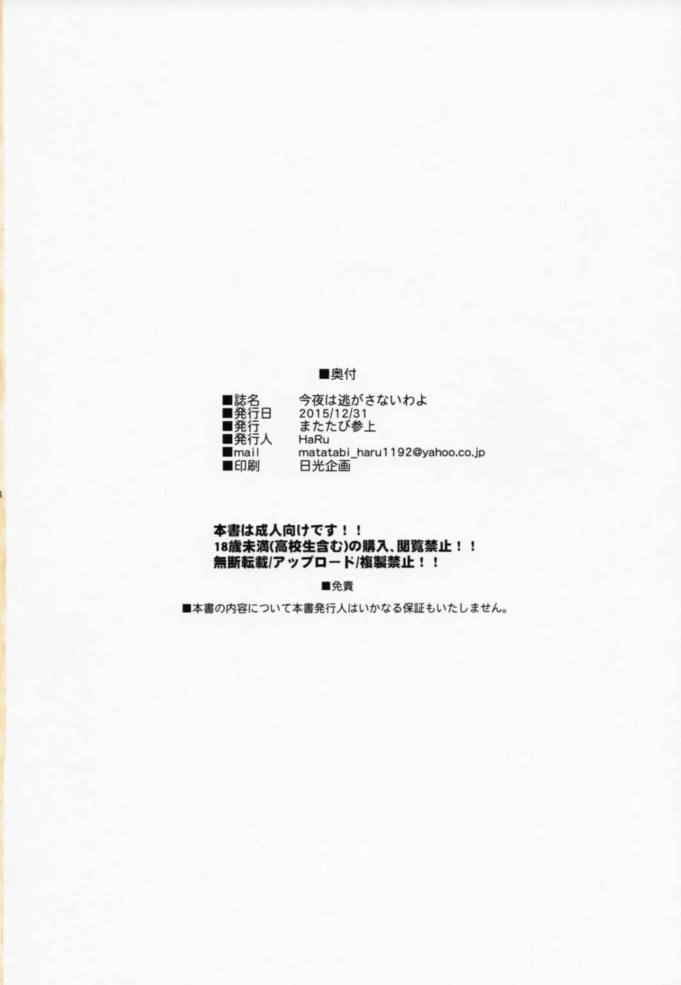 (C89) [Matatabi Sanjou (HaRu)] Konya wa Nigasanai wa yo (Gate: Jieitai Kano Chi nite, Kaku Tatakaeri) - Page 19