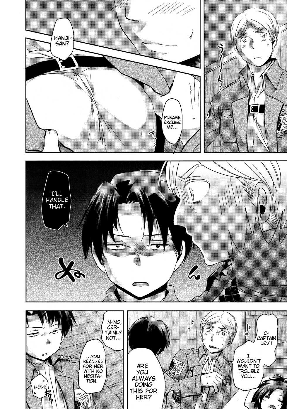 (FALL OF WALL4) [Inubaka (Matsuzono)] Shikkari shite kudasai Buntaichou. | Please take this seriously, Squad Leader. (Shingeki no Kyojin) [English] [EHCove] - Page 6