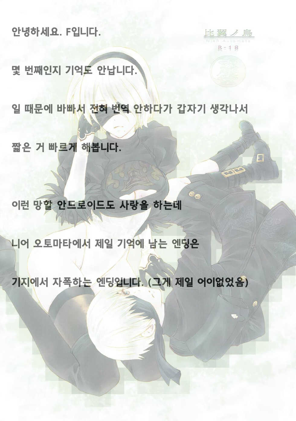 (TWINKLE MIRAGE 6) [Usagizadou (Enu)] Hiyokunotori (NieR: Automata) [Korean] - Page 18