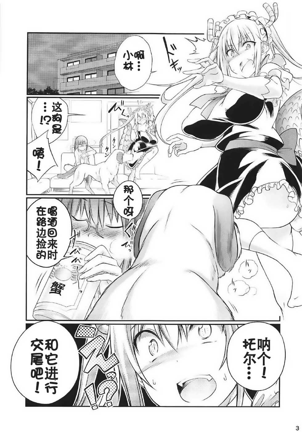 (SC2017 Winter) [Zensoku Rider (Tenzen Miyabi)] Kobayashi-san-chi no Inu Dragon (Kobayashi-san-chi no Maid Dragon) [Chinese] [Tnkt个人汉化组] - Page 3