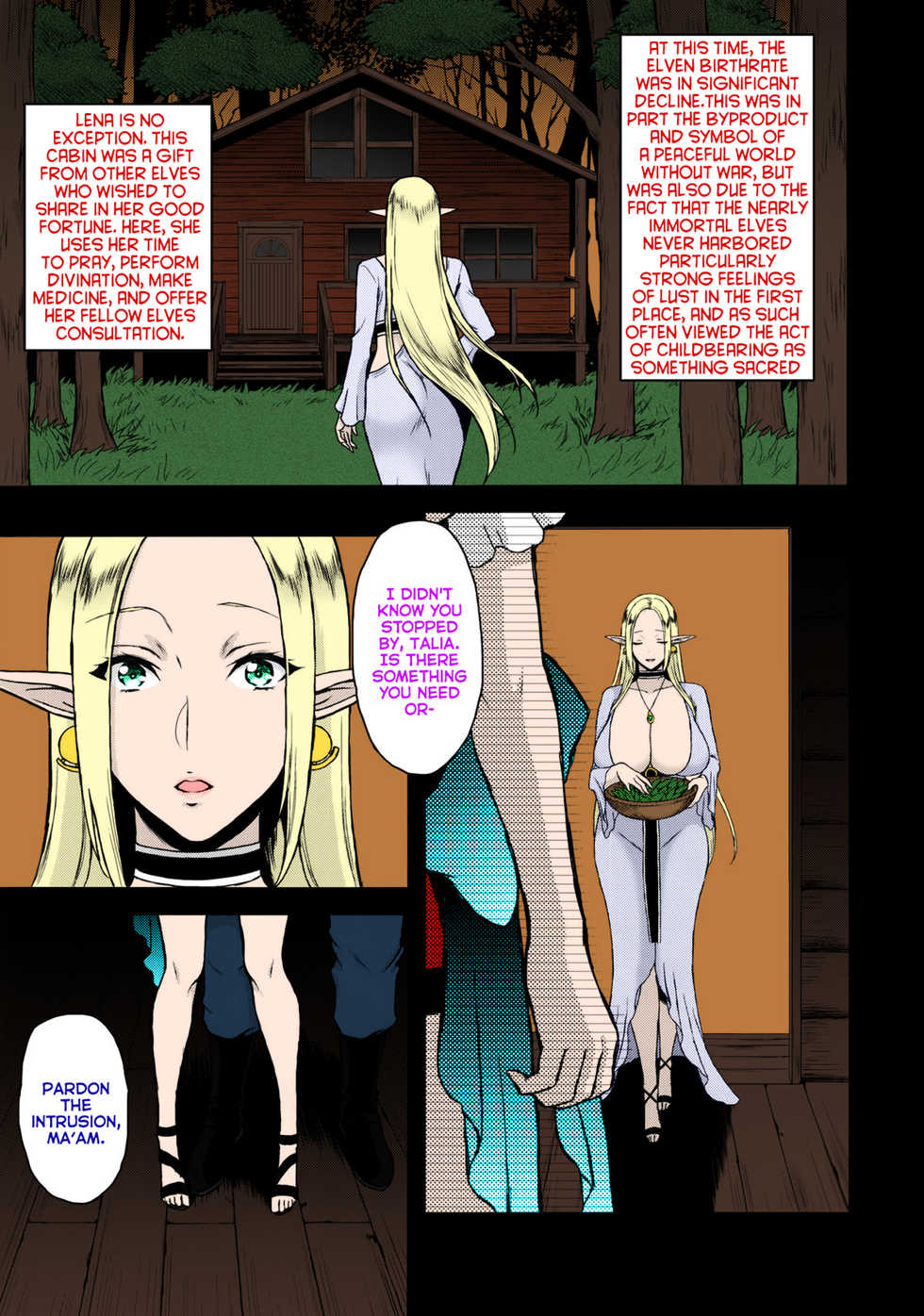 (C88) [H.B.A (Usagi Nagomu)] Kaihana - Ochita Elf Tsuma [English] [Colorized] - Page 4