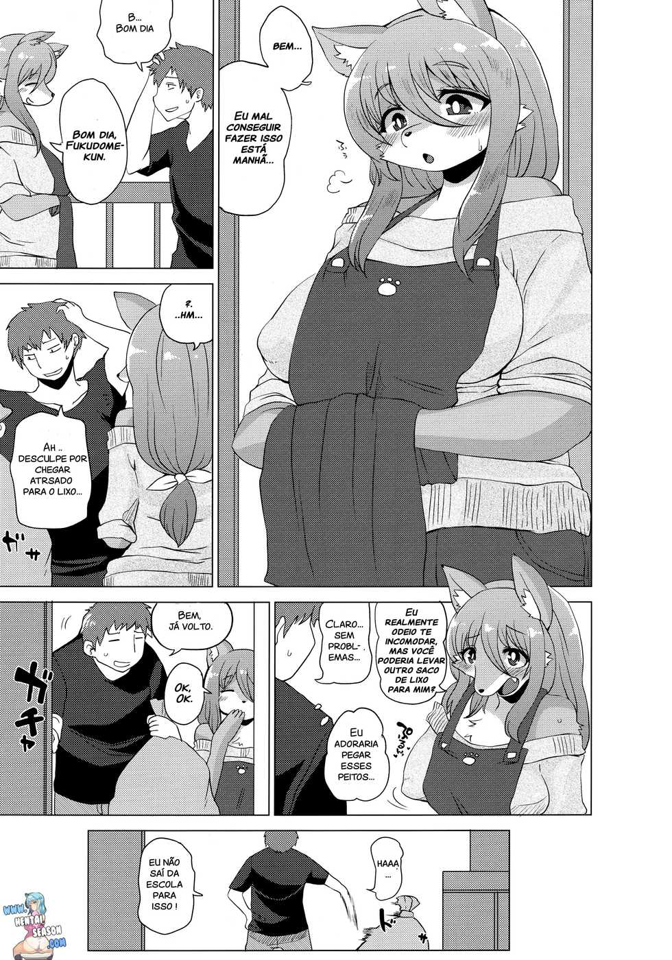 (Kemoket 4) [Ortensia (Shinobe)] Kemono no Otonari-san [Portuguese-BR] [Hentai Season] - Page 5