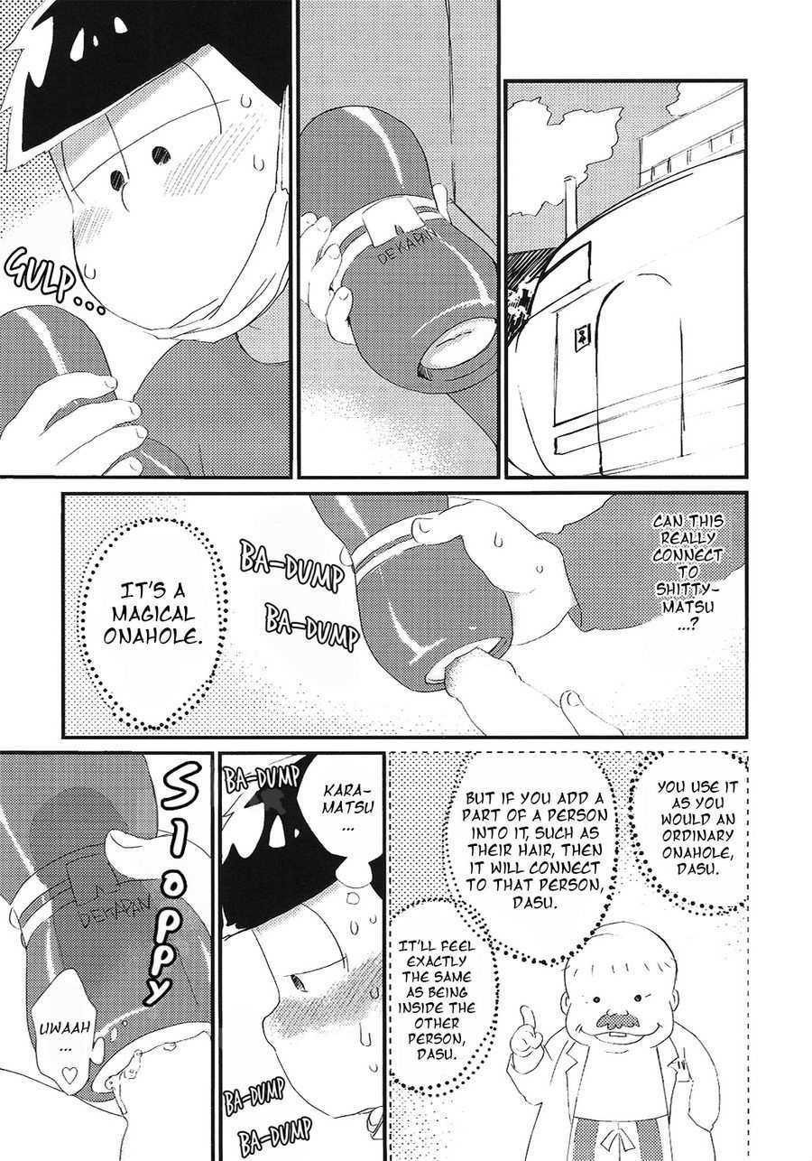 (Kahou wa Chou Nete Matsu Kansai 22) [MatsuCha. (Maccha)] Mahou no Onaho to Tsunagacchatta Karamatsu no Hanashi! | The Story of Karamatsu Connecting with a Magical Onahole! (Osomatsu-san) [English] [Rotti Totti] - Page 2