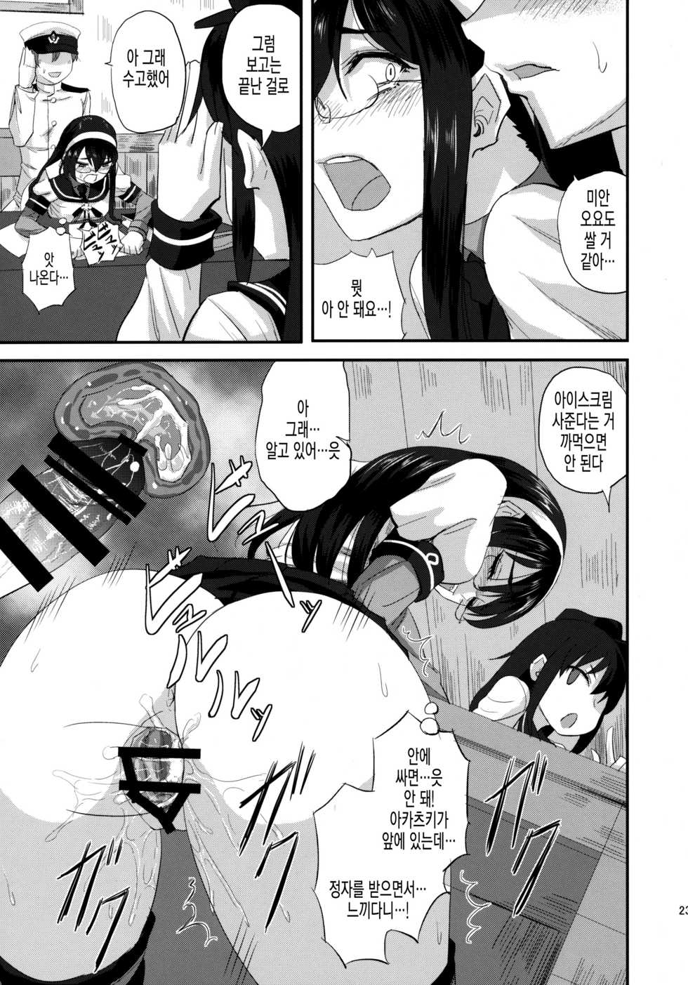 (C90) [Can Do Now! (Minarai Zouhyou)] Ooyodo-san to Shitsumushitsu de Hitomae Kossorix | 오요도 씨랑 집무실에서 사람들 앞에서 몰렉스 (Kantai Collection -KanColle-) [Korean] - Page 22