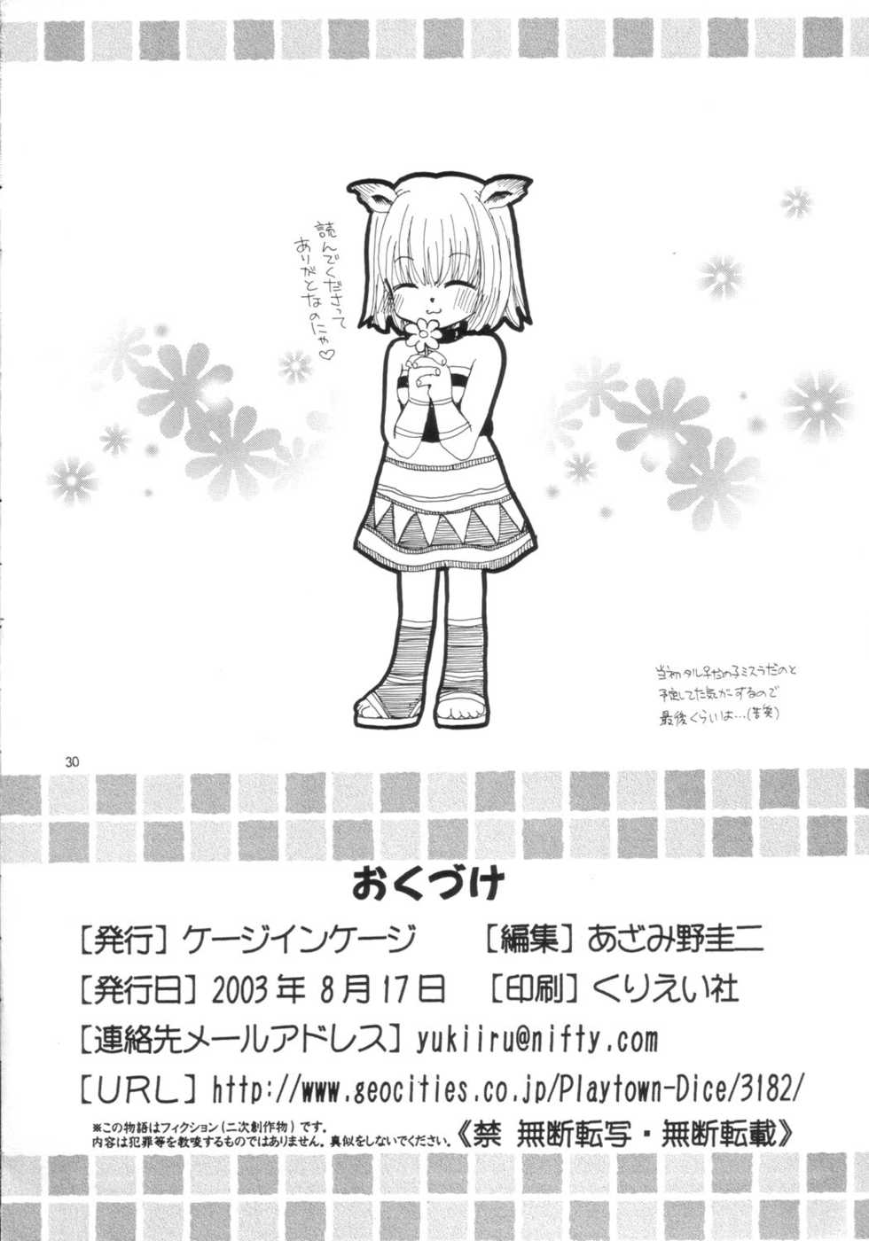 (C64) [Keiji in Cage (Honda Aru, Azamino Keiji)] Tote Tote ++ (Final Fantasy XI) - Page 29