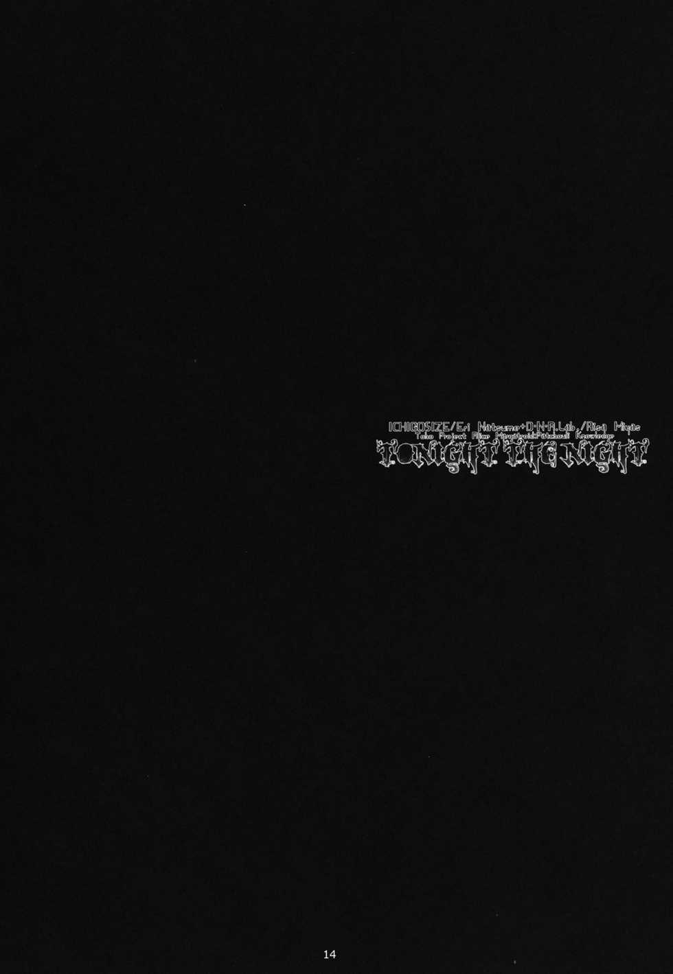 (Reitaisai 9) [D.N.A.Lab., Ichigo Size (Miyasu Risa, Natsume Eri)] Tonight The Night (Touhou Project) [Spanish] [Futanari Freaks] - Page 12