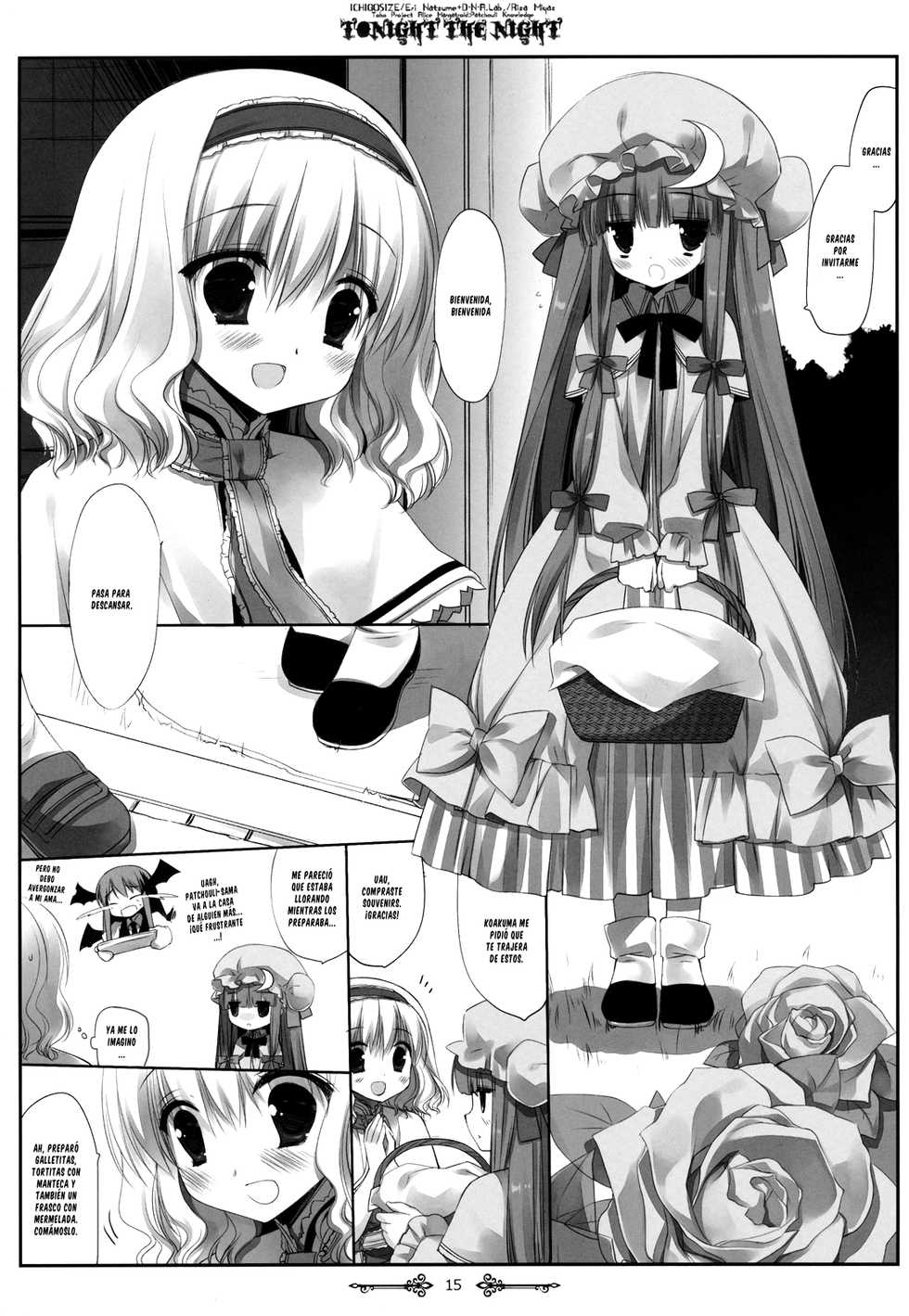 (Reitaisai 9) [D.N.A.Lab., Ichigo Size (Miyasu Risa, Natsume Eri)] Tonight The Night (Touhou Project) [Spanish] [Futanari Freaks] - Page 13