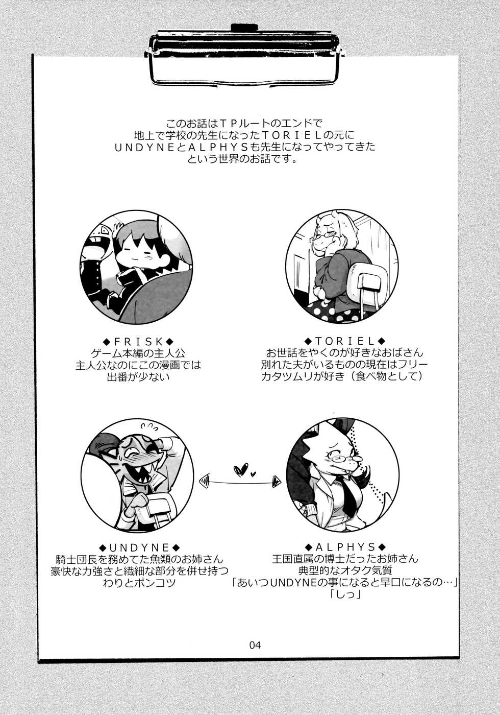 (Minna no Ketsui) [Nambokuya (Namboku)] Oshiete TORIEL-sensei (Undertale) - Page 4