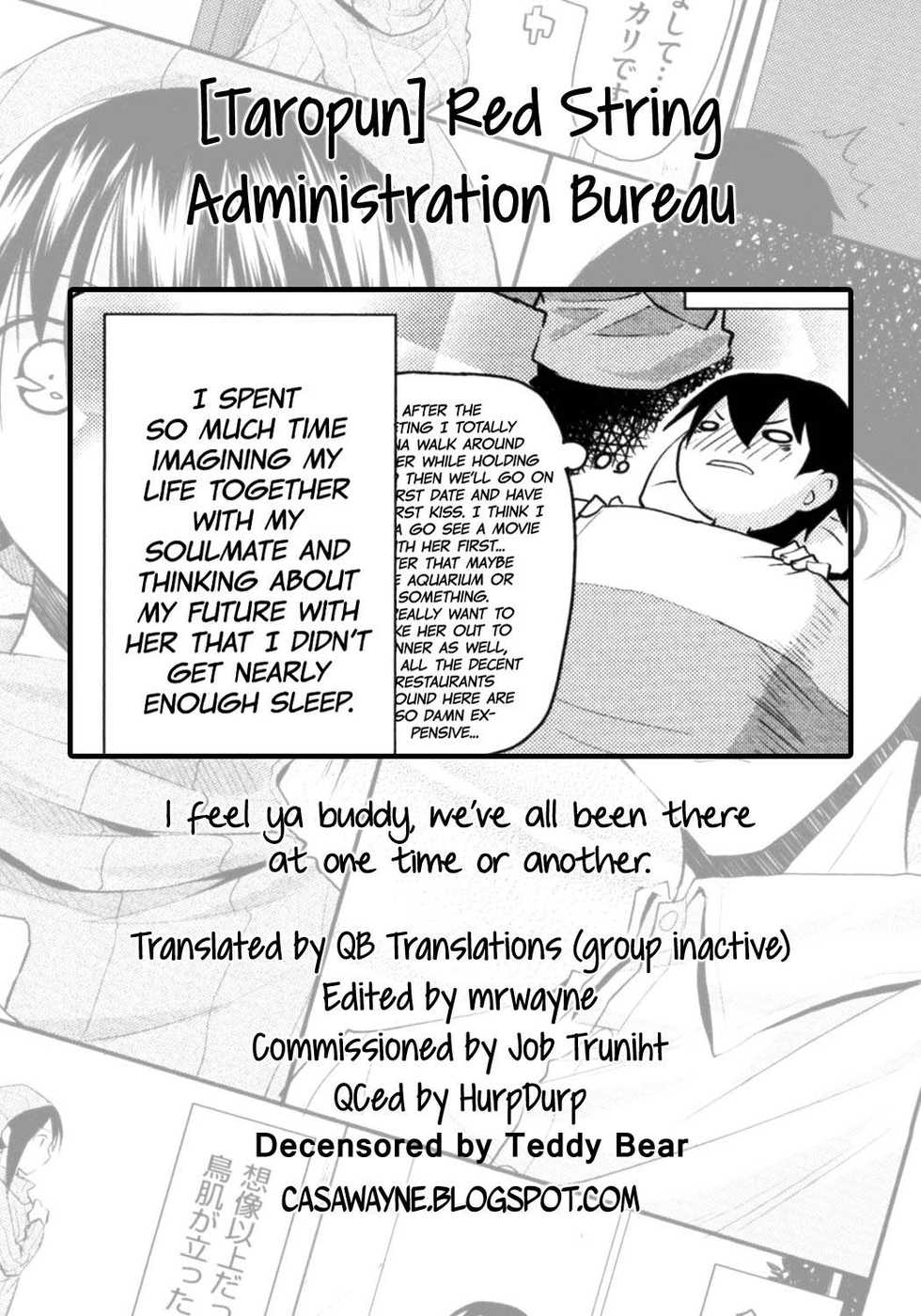 [Taropun] Akai Ito Kanrikyoku | Red String Administration Bureau (Yokujou Bazooka) [English] [QBtranslations] [Decensored] - Page 19
