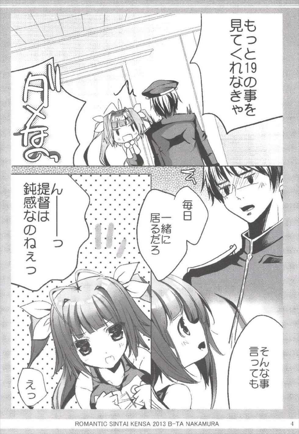 (C85) [Romantic Sintai-Kensa. (Nakamura B-ta)] Teitoku mo 19 to i Ttara Yoi no Nee! (Kantai Collection -KanColle-) - Page 4