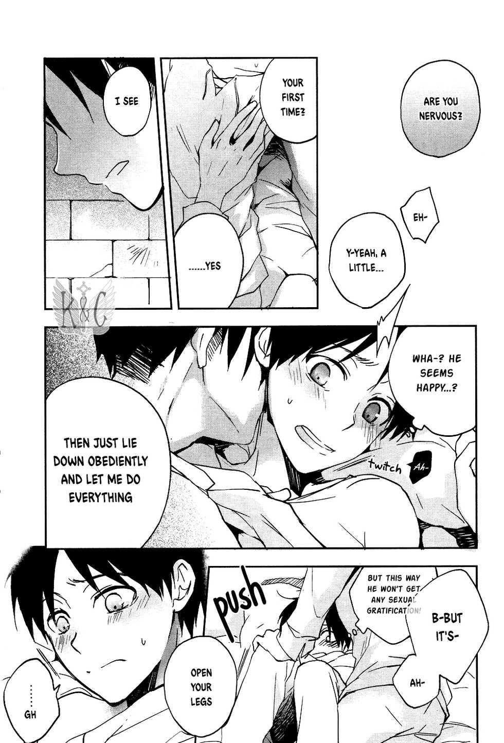 (C84) [Yinghua (sinba)] Aishiterutte Iwanakya Korosu | If you don’t tell me you love me I’ll kill you (Shingeki no Kyojin) [English] {K&C} - Page 7
