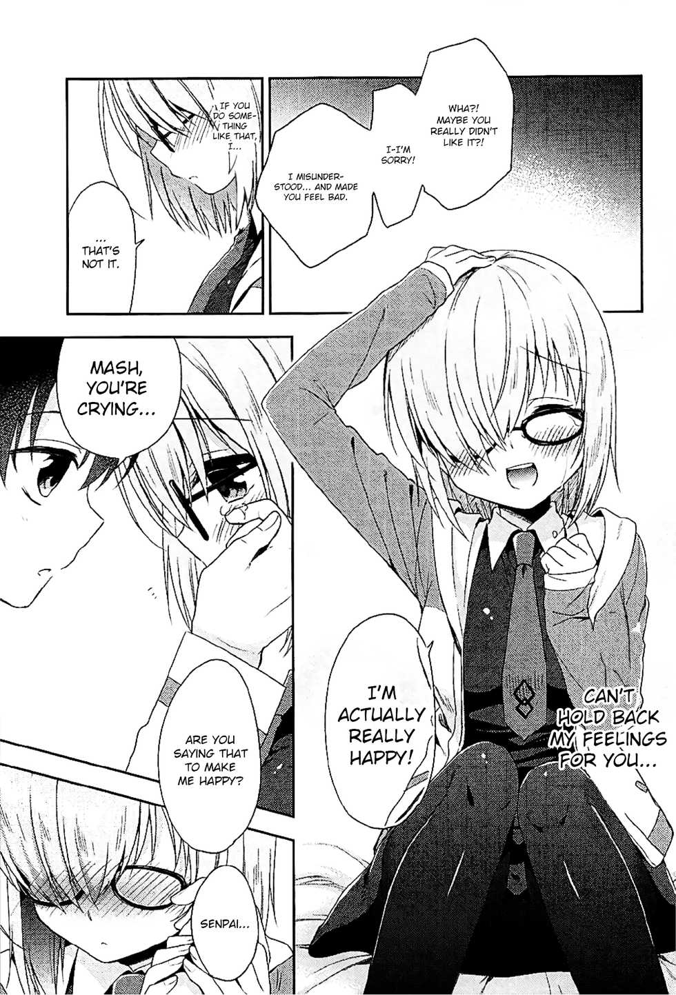 (COMIC1☆12) [R*kaffy (Aichi Shiho)] Watashi, Senpai ni Koi Shichatta Mitai desu | I Seem to Have Fallen for Senpai (Fate/Grand Order) [English] [Saint Quartz Scans] - Page 9